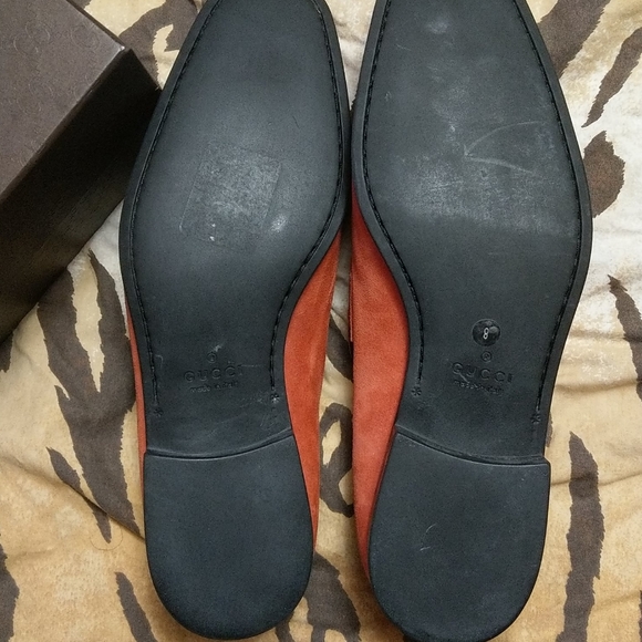 Gucci Red Suede Loafers - Picture 6 of 8